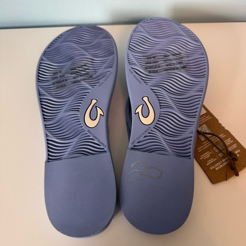 NWT OluKai Women’s Aka Cloud Blue Flip Flop Size 6 Sandals - Picture 8 of 8